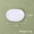 Miniature white oval plate for dollhouse DIY 3cm x 2.1cm small plastic tray container - No. 2 (3x2.1cm) / White