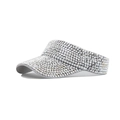 Luxury rhinestone empty top sun hat with sparkling crystals for outdoor summer protection - Gray