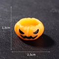 Miniature orange resin pumpkin figurine with Jack-o-lantern face, 2.5cm x 1.3cm size - Style 11 Half Pumpkin