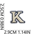 Detail showing letter K embroidered patch with size measurements 2.5cm by 2.9cm - K (Beige)