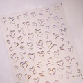Autocollants 3D pour ongles en forme de cœur holographique argenté modèle M-542 - Style de Coeur Argent Holographique (M-542)