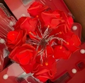 Romantic LED string lights featuring glowing red rose flowers with warm red lighting - 2m 10 LEDs (Battery Operated) / Red