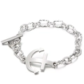 Bracciale vintage con ancora in acciaio inossidabile e chiusura a levetta OT - Colore Acciaio (KB149746-Z)