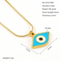 Detaillierte Spezifikationen der 18k vergoldeten Evil Eye Halskette aus Edelstahl mit Maßen - Rhombus Böser Blick (ZYG1632+066)