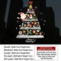 Christmas tree static window decal with Santa and snowman, multiple sizes available - Cartoon Christmas Tree 1