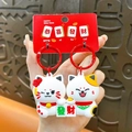 Set portachiavi gatto della fortuna magnetico per coppie in confezione festiva - Gatto della Fortuna