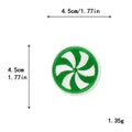 Peppermint style green and white spiral embroidered Christmas patch, 4.5cm diameter - Diameter 4.5cm / 11168-Green White Spiral Round