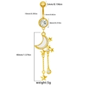 Detailierte Maßtabelle für vergoldetes Bauchnabelpiercing mit Mond, Stern und Zirkonia - 24062702-7