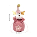 Pink reindeer Christmas drawstring gift bag in plush fabric with glitter hat and gold antlers - Pink Sequins Apple Bag Elk