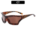 Trendige unregelmäßige Sonnenbrille in Schildpatt-Optik mit braunen Gläsern im Cat-Eye-Stil - Schildpatt Rahmen Tee Gläser