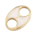 Golden clover clover soda ring charm with white shell inlay for DIY bracelet and necklace - Inlaid Pig Nose / Gold White Shell
