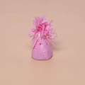 Pink foil balloon weight with tassel fringe for party decorations and table displays - Pink