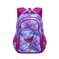 Kids ergonomic backpack in purple scales with mermaid tail embroidery and safety strips - Purple Mermaid Tail Backpack Only