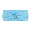 Diadema elástica de yoga azul claro para mujer con diseño de nudo y textura suave - Azul claro