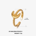 18K vergoldeter Edelstahl-Mondring mit verstellbarem Perlenband für Damen - Gold