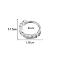 Anello in acciaio inossidabile argento con zirconi, diametro interno di 8 mm - Stile combinazione di strass tondi e quadrati (0182-3# Argento)