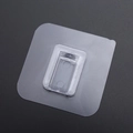 Strong transparent self-adhesive hook base with square flexible PVC film and plastic slot - 6x6cm Mahjong Buckle