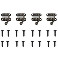 Set of 4 bronze vintage hasp latches with 16 screws for jewelry boxes and DIY crafts - 4 Sets Vintage Lock Accessories