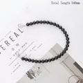 Correa de cuentas negras con cierres de langosta plateados, 340 mm para bolsos o fundas - K477 Cadena de Mano de Cuentas Negras