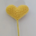 Handmade crochet yellow heart bouquet gift with intricate knitted wool yarn texture - Light Yellow