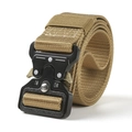 Dettaglio cintura tattica in nylon con fibbia metallica a sgancio rapido 12kN e 24kN - Cachi