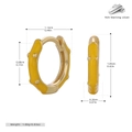 S925 sterling silver yellow enamel bamboo style hoop earrings with size measurements - Gold Plated 925 Silver - Yellow