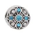 Silver bead charm with large blue center crystal and white zircon floral design - Radial Floral Hollow Ripple Style (13)