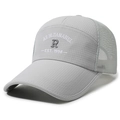 Casquette de baseball grise en mesh pour homme avec broderie blanche et pare-soleil - Réglable / Gris