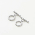 Silver OT toggle clasp connectors in 14k gold plated copper for DIY jewelry making - Platinum Coarse Round OT Clasp - 2Pcs/Pack