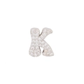 Polished silver letter K pendant charm with sparkling pavé zircons for necklaces - Letter K Pendant