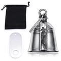 Guardian bell set with embossed cross pendant and black velvet storage pouch - Steel Color Set (Incl. Tag/Bag)