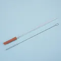Reusable Tritan straw set with khaki silicone tip and a metal cleaning brush - Khaki