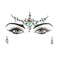 Iridescent face gems sticker set with colorful rhinestones for music festival makeup - HF-049 Iridescent Mix