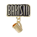 Barista enamel metal brooch pin with hanging latte cup charm for coffee lovers - Milk Pitcher Style (XZ7918)