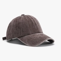 Berretto da baseball vintage in cotone lavato marrone caffè con cinturino regolabile - Marrone Scuro