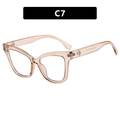 Cat eye blue light blocking glasses frame in transparent peach pink TR90 material - Transparent Tea White Lens
