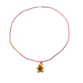 Festliche Weihnachts-Lebkuchen-Anhänger-Halskette mit rotem Band, süßer Modeschmuck. - Lebkuchenmann Halskette (Seilkette) / Rot