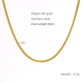 Collana a serpente da 50cm in acciaio inossidabile placcato oro 18K per uomo e donna - Catena Push-dense da 3.0mm (ZYG683) / 3mm*50cm