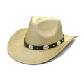 Klassieke gouden glitter cowboyhoed met zwarte lederen riem voor feestelijke dagen - Pailletten Glitter Stijl / Goud