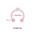 Pink translucent acrylic circular barbell nose ring with 10mm inner diameter size details - Pink Acrylic Ball Style (UVHBDPK161033)