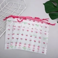 Frosted plastic drawstring storage bags with cherry print and pink ribbon closure - Cherry 16*20cm (50PCS/Pack)