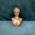 Elegant gold female bust display stand for necklaces and earrings on green velvet - Gold Bust Mannequin Jewelry Display