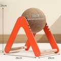 Durable sisal cat scratching ball with orange wooden frame for claw grinding - Orange Large Ball