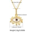 Halskette mit 18K Vergoldung, blauem Auge-Anhänger und weißen Zirkonia-Verzierungen - KN0387-Gold Strahlendes Böses Auge