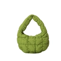 Quilted mini cloud bag in grass green nylon with soft padded check design - 20*14*6 / Light Green