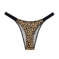 Women's cotton V-cut panties with leopard print pattern and black elastic waistband - C-Pattern (Black Band)