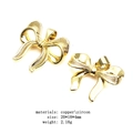 Golden bow pendant accessory made of copper and zircon for DIY necklace jewelry - Bowknot (15)