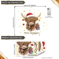 Tableau des tailles détaillé des stickers muraux vache de Noël et dimensions - Vache des Highlands de Noël (TJ002) / 30x60cm