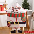 Christmas chair cover featuring Santa suit design and leopard paw print 50x60cm - Santa Leopard Paw-MERRY Christmas