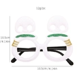 Halloween skeleton glasses with green glitter accents and weight dimension details - White Skeleton Decorative Glasses